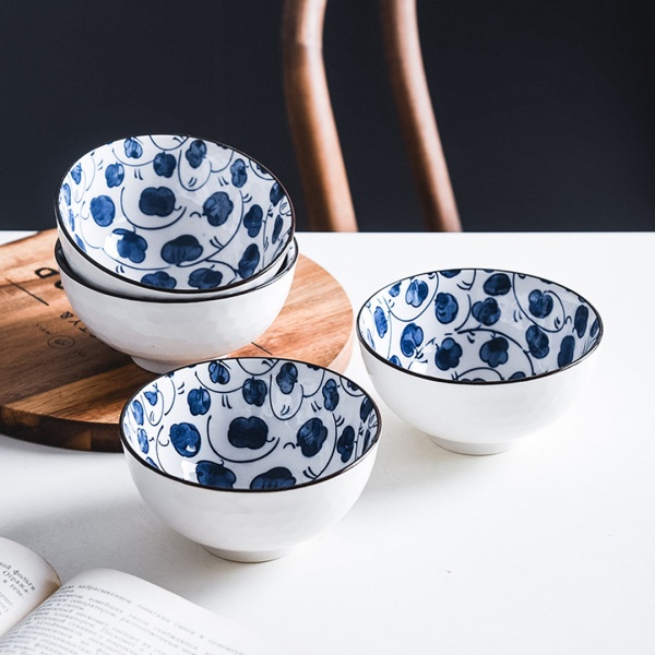 Салатник 11,5см, 4штуки, синий Цветок