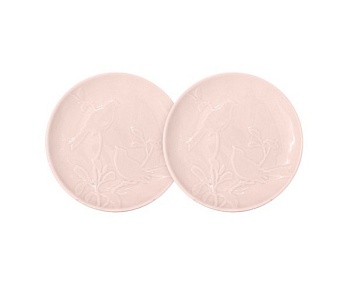 Тарелка 18см. 2шт розовая Птицы