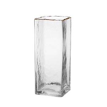 Ваза 30*10см квадратная золото