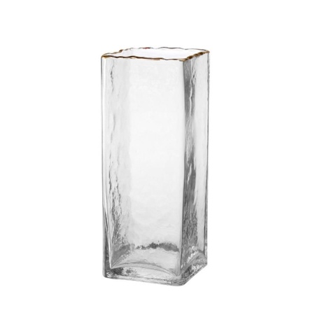 Ваза 30*10см квадратная золото