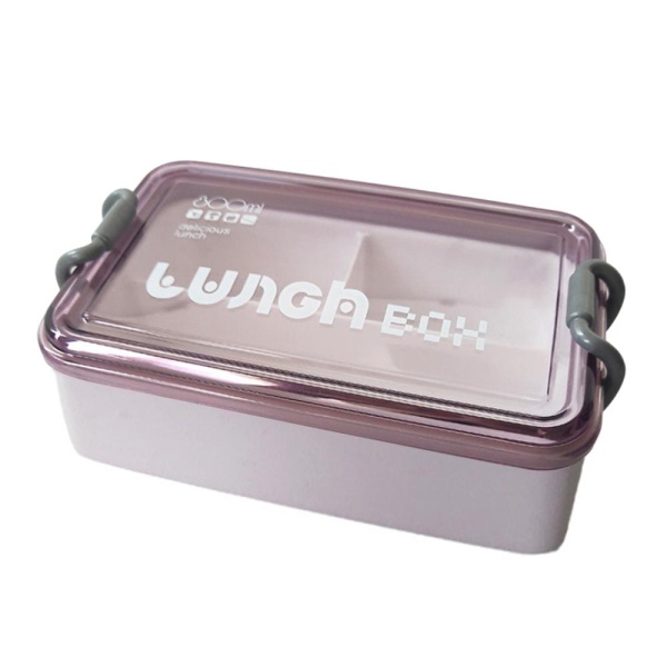 Ланч бокс пластиковый 3 отдела фиолетовый 17*11*7 см с ложкой