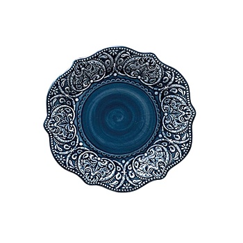 Тарелка 28см. синяя Барокко