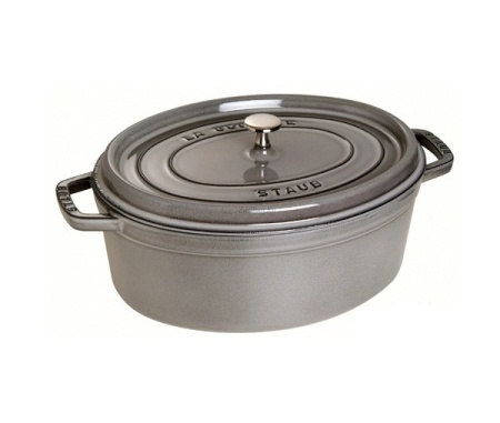 Кокот овальный, серый графит 29см. 4,25л.