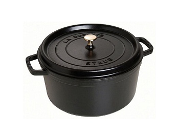 Кокот круглый, черный 24см. 3,8л.