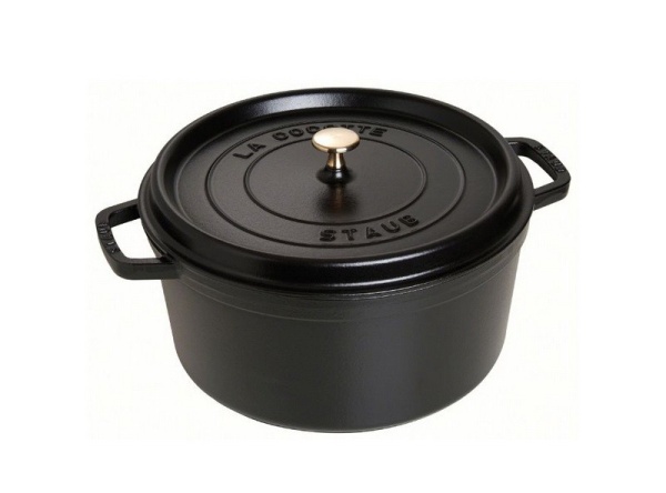 Кокот круглый, черный 24см. 3,8л.