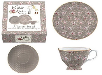 Чайная пара 1 персона 3 предмета Grey Ditsy Floral Чайная пара 1 персона 3 предмета Grey Ditsy Floral