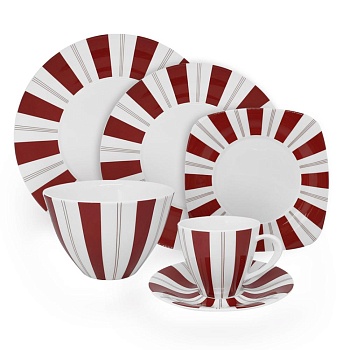 Сервиз столовый 29 предметов 6 персон Tuxedo Red