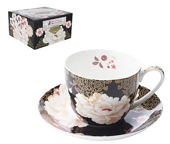 Бульонниа 2 предмета 0,48л. черный Кимоно