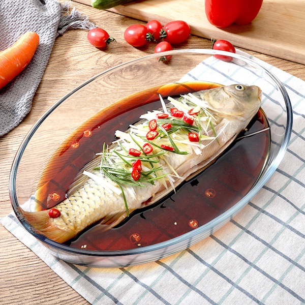 Лоток для выпечки овальный 30*21см. стекло 2,2л.