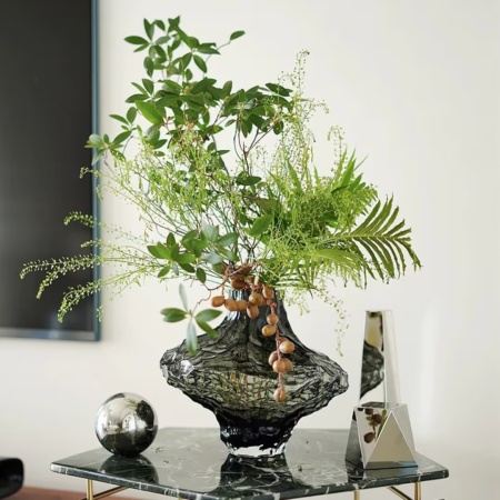 Ваза 23*26*8,5см, серая Воронка