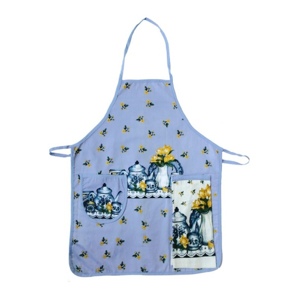 Фартук 70*55см. +полотенце 40см. Натюрморт голубой