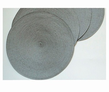Подложка плетеная, круглая 36см. серая