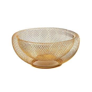 Фруктовница двойная, сталь 25*10см золотая