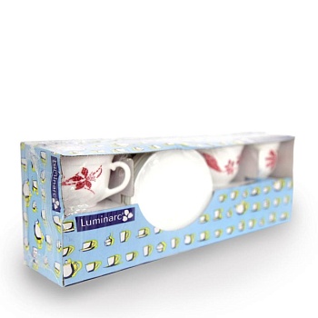 Набор чашек Romancia Red, 220мл. 6шт