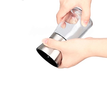 Перцемолка 13см. сталь-стекло механическая