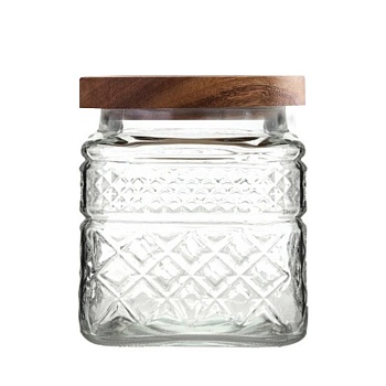 Банка квадратная 11,5*13,5см 1400мл акация Деревня