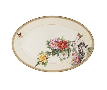 Блюдо овальное Японский сад