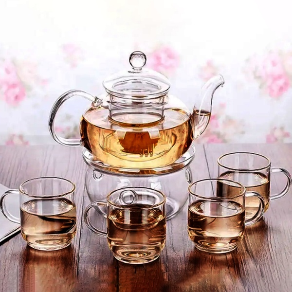 Набор чайный, стекло 6предметов с кружками