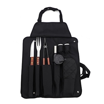 Набор для барбекю 7пр+фартук красн дерево