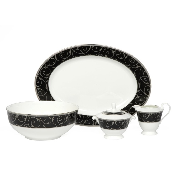 Сервиз чайный 14 предметов 6 персон Elegance Scroll Black