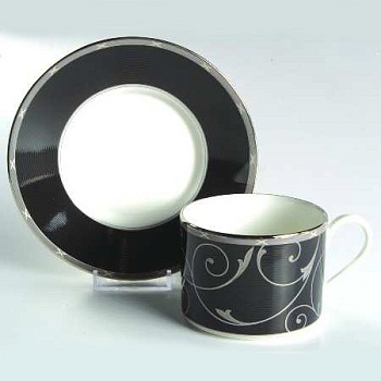 Чайная пара 200мл. Elegance Scroll Black