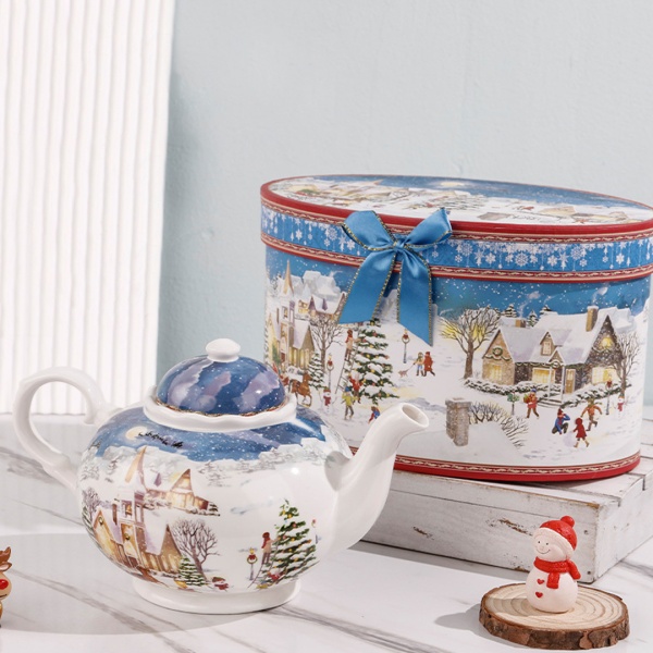 Чайник 900мл, Новогодняя деревня