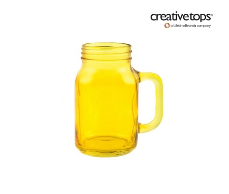 Кружка-банка 550мл. желтая Living