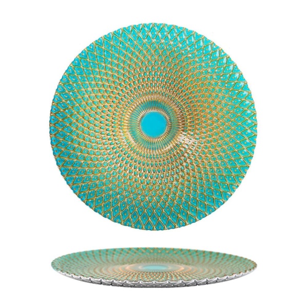 Блюдо стекло, 33см. зеленое