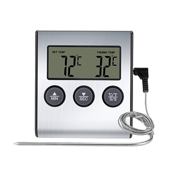 Термометр с таймером 7*6*1.8 см 0-250 градусов