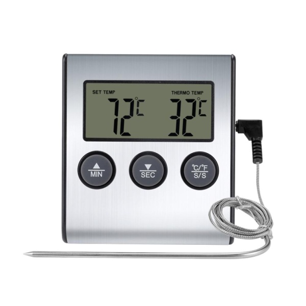 Термометр с таймером 7*6*1.8 см 0-250 градусов