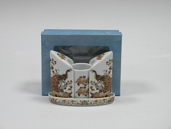 Набор для специй 3 предмета Семья павлинов, светлый