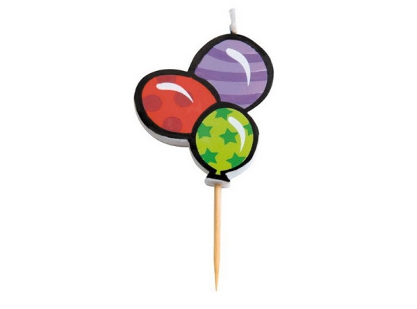 Свеча для торта 8см Шарики