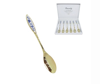 Набор чайных ложек 6 предметов золотой SABRINA M