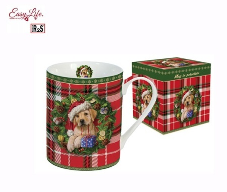 Кружка 300мл. Рождественский щенок