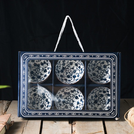 Салатник 11,5см 6 штук, синий Веточка