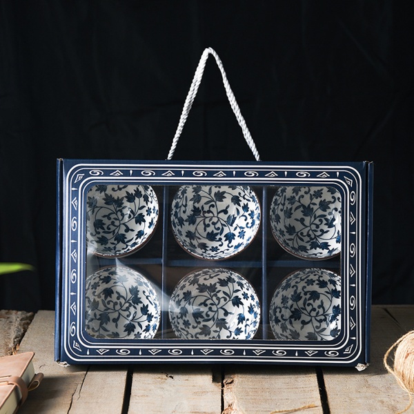 Салатник 11,5см 6 штук, синий Веточка