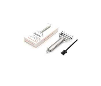 Овощечистка соломка +кисточка 2 предмета 18*7см.