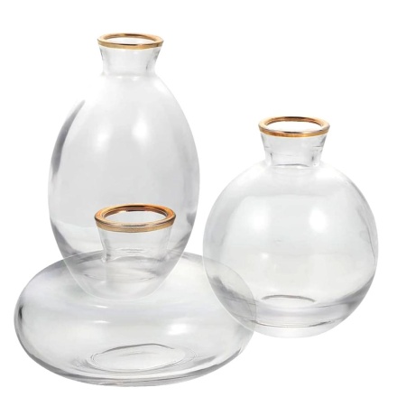 Ваза 3штуки  6-9-12см Золотая кайма