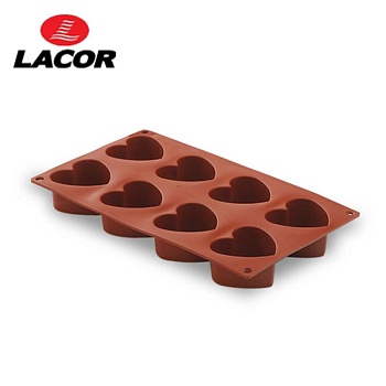 Форма для выпечки силиконовая 8 ячеек сердце