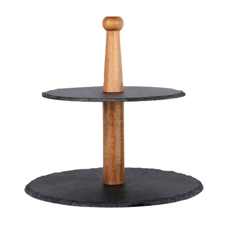 Горка 2 яруса 25*20см, сланец, дерево