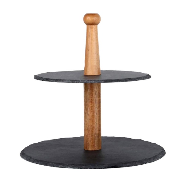 Горка 2 яруса 25*20см, сланец, дерево