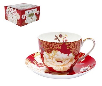 Бульонница 2 предмета 0,48л. красный Кимоно