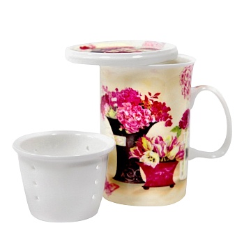 Кружка заварочная 300 мл, Beautiful Flowers в подарочной упаковке
