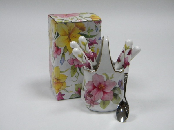 Набор чайных ложек 6шт 7 предметов Розовый Эдельвейс