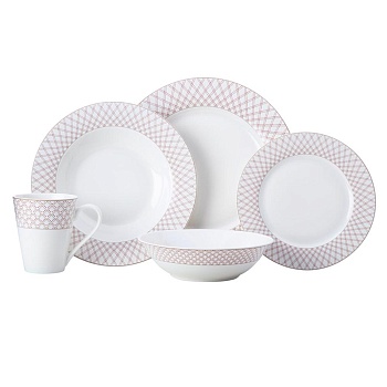 Сервиз 20 предметов 4 персоны чайно-столовый рубин Jewel