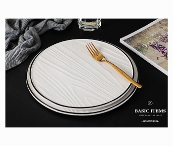 Блюдо круглое 32см. белое, Tree