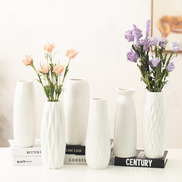 Ваза белая, керамическая 24*9*4см Волны