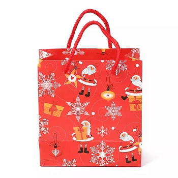 Пакет 20*20*8 см Новогодний красный