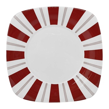 Тарелка 19см квадратная Tuxedo Red