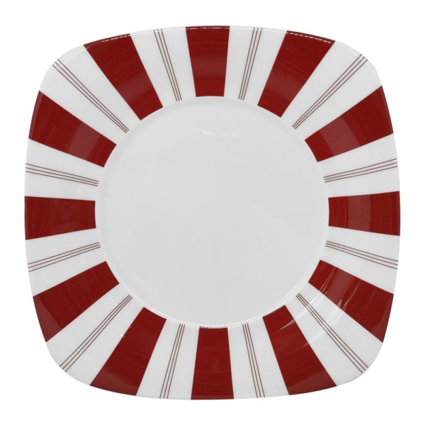 Тарелка 19см квадратная Tuxedo Red